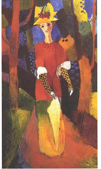 August Macke Woman in park oil painting image
